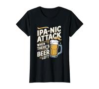 Funny IPA Beer Drinking - IPAnic Attack When There's No Beer Value Graphic T-Shirt, Women, Black, S