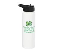 Funny Irish Blessing Heaven Devil Dead 4 Leaf Clover Ireland Stainless Steel Insulated Water Bottle