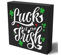 Funny Irish Blessing Wooden Box Sign Plaque Luck of the Irish Wood Box Sign Rustic Art Home Shelf Desk Decor5x5 inch