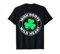 Funny Irish Girl Design: Irish Roots, Wild Heart Humor T-Shirt