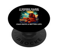 Funny Irish Setter Dog I Work Hard So Irish Setter Lovers PopSockets Adhesive PopGrip