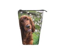 Funny Irish Setter,Standing Pencil Holder Stationery Bag Pencil Pouch Organizer Telescopic Pencil Case
