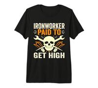 Funny Ironworker Paid to Get High Vintage Steelworker Buddy Premium T-Shirt