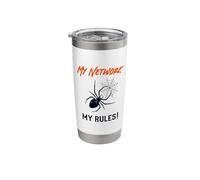 Funny IT Network Admin Humor My Network My Rules Stainless Steel Insulated Tumbler