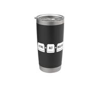 Funny it Programmer Geek Keyboard Humor Ctrl Alt Delete Stainless Steel Insulated Tumbler