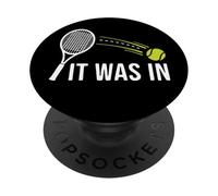 funny it was in tennis sport white racket green ball design PopSockets Adhesive PopGrip