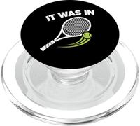 funny it was in tennis sport white racket green ball graphic PopSockets PopGrip for MagSafe