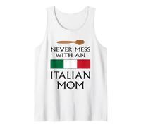 Funny Italian Mom Italy Flag - Wooden Spoon Warning Graphic Tank Top