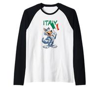 Funny Italy Wolf Costume for Boys and Girls Raglan Baseball Tee