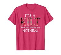 Funny It's A Kilt Answer is Nothing Scottish Kilts Scotsman T-Shirt, Men, Red Heather, 3X-Large