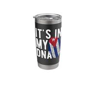 Funny It's in My DNA Cuba Flag Fingerprint Stainless Steel Insulated Tumbler