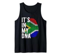 Funny it's in my DNA South Africa flag Fingerprint Tank Top