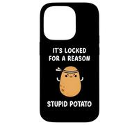 Funny It's Locked For A Reason Stupid Angry Potato Meme Case for iPhone 14 Pro