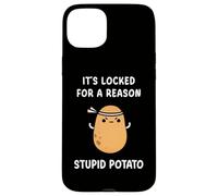Funny It's Locked For A Reason Stupid Angry Potato Meme Case for iPhone 15 Plus