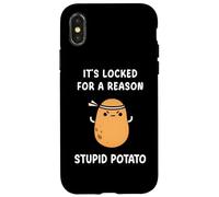 Funny It's Locked For A Reason Stupid Angry Potato Meme Case for iPhone X/XS