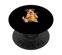 Funny Jack Russell Terrier Dog Iced Coffee Dog Lover Design PopSockets Adhesive PopGrip