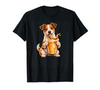 Funny Jack Russell Terrier Dog Iced Coffee Dog Lover Design T-Shirt