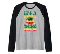 Funny Jamaican Design It's a Jamaica Thing Raglan Baseball Tee