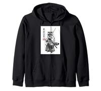 Funny Japanese Anime Manga Style Warrior Trash Panda Raccoon Zip Hoodie