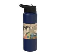 Funny Japanese Art Meme Cat Women Pointing Ukiyoe Stainless Steel Insulated Water Bottle