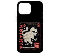 Funny Japanese Cat Skateboard Vintage Kawaii Graphic Case for iPhone 16 Pro Max