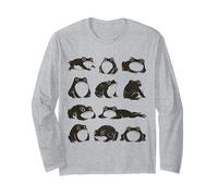 Funny Japanese Frog Art Grumpy Silly Vintage Graphic Long Sleeve T-Shirt