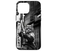 Funny Japanese Samurai Cat Meme Martial Arts Dad Graphic Tee Case for iPhone 16 Pro Max