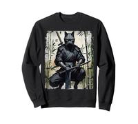Funny Japanese Samurai Ninja Cat Sweatshirt