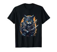 Funny Japanese Samurai Ninja Cat T-Shirt