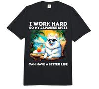 Funny Japanese Spitz Dog I Work Hard Japanese Spitz Lovers Comfort Colors Adult Heavyweight T-Shirt