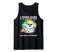 Funny Japanese Spitz Dog I Work Hard Japanese Spitz Lovers Tank Top
