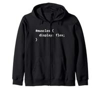 Funny JavaScript Coder Programmer Gym Workout Muscles Joke Zip Hoodie