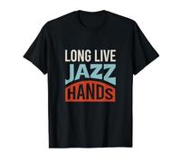 Funny Jazz Saying Long Live Jazz Hands Value Graphic T-Shirt, Men, Black, S