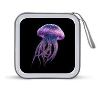 Funny Jelly Fish Funny CD Case 40 Capacity DVD Holder Portable Storage Disc Binder Wallet for Car Home Travel