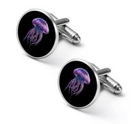 Funny Jelly Fish Personalized Cufflinks for Men Classic Business Wedding Shirt Cuff Links Gifts 0.7" 0.8"