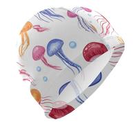 Funny Jellyfish White bathing caps for bald Short Hair waterproof swim caps for women swimming Hair Protection and Drag Reduction gorro de natación para mujer