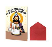 Funny Jesus Birthday Card,Funny Humorous Joke Celebration Notecard,Humor Stationery Greeting Card - for Adults Lovers Family Friends Mom Dad