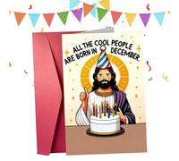 Funny Jesus Birthday Card | Funny Joke Hilarious Celebration Notecard With Envelope - Men Women Religious Birthday Card - for Adults Lovers Family Friends Mom Dad