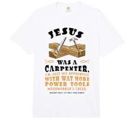 Funny Jesus Carpenter Christian Woodworking Tools Apprentice Comfort Colors Adult Heavyweight T-Shirt