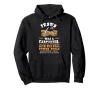 Funny Jesus Carpenter Christian Woodworking Tools Apprentice Pullover Hoodie