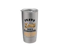 Funny Jesus Carpenter Christian Woodworking Tools Apprentice Stainless Steel Insulated Tumbler