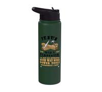 Funny Jesus Carpenter Christian Woodworking Tools Apprentice Stainless Steel Insulated Water Bottle