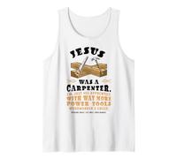 Funny Jesus Carpenter Christian Woodworking Tools Apprentice Tank Top