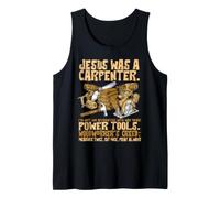 Funny Jesus Carpenter Christian Woodworking Tools Apprentice Tank Top