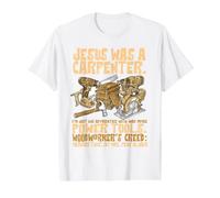 Funny Jesus Carpenter Christian Woodworking Tools Apprentice Value Graphic T-Shirt, Men, White, L