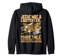 Funny Jesus Carpenter Christian Woodworking Tools Apprentice Zip Hoodie