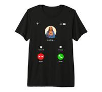 Funny Jesus Christ is Calling Decline Accept Smartphone Call Premium T-Shirt