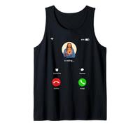 Funny Jesus Christ is Calling Decline Accept Smartphone Call Tank Top