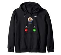 Funny Jesus Christ is calling Decline Accept Smartphone Call Zip Hoodie