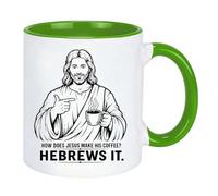 Funny Jesus Christian Ceramic Coffee Mug Gifts,How Does Jesus Make His Coffee CoffeeMug,Religious Humor Gift, Birthday Gift for Friends Coworkers Bible Verse Faith Cup